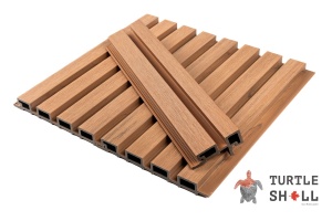 Фасадная (стеновая) реечная панель из дпк Wall Panels Middle Lines, Siberian Pine, Co-Extrusion